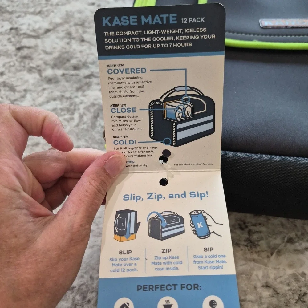 Kanga Kase Mate Cooler 12-Pack Black/Lime Green NEW
